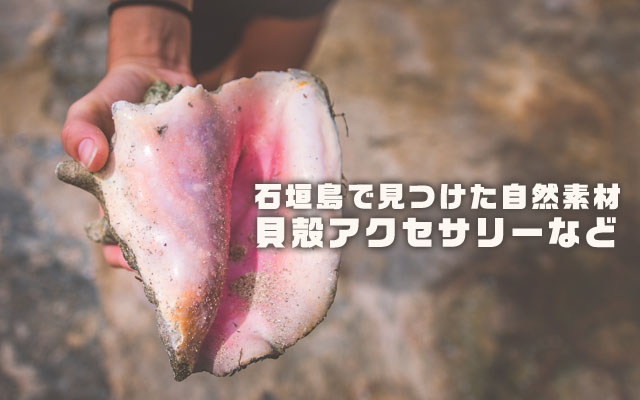 石垣島で見つけた自然素材、貝殻アクセサリーなど
