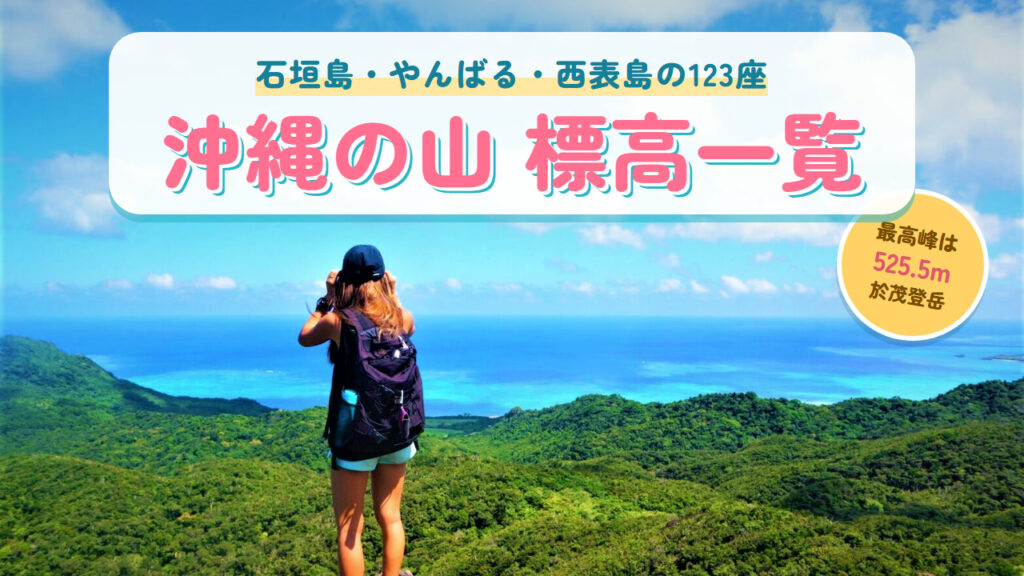 沖縄の山 標高一覧（石垣島の山頂から海を見渡す登山者）